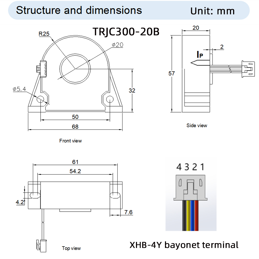 DC-AC-Stromsensor Hochpräzise Stromsensoren zur Messung TRJC300-20B
