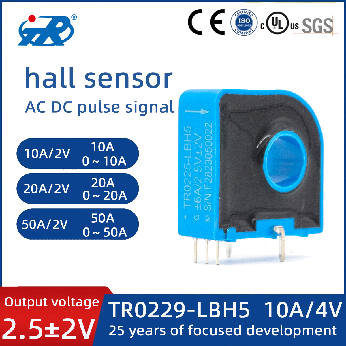 Der Hall-Effekt-Stromsensor mit geschlossenem Regelkreis (magnetisches Gleichgewicht).