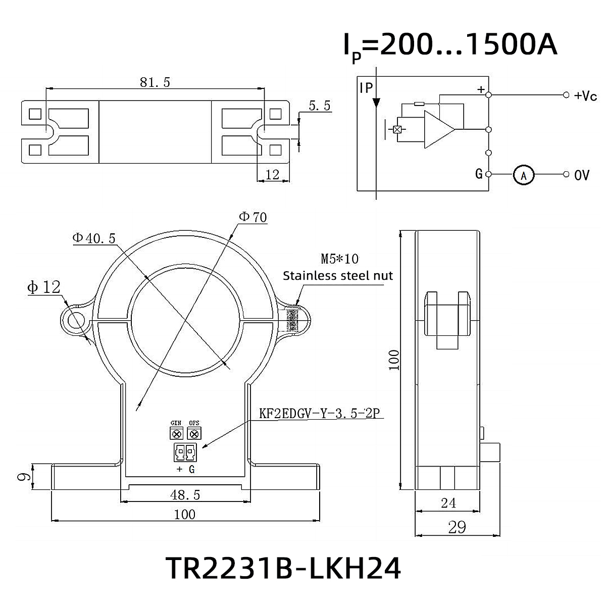 AC- und DC-Hall-Stromsensoren für DC-Antriebe mit variabler Drehzahl von 4 bis 20 mA